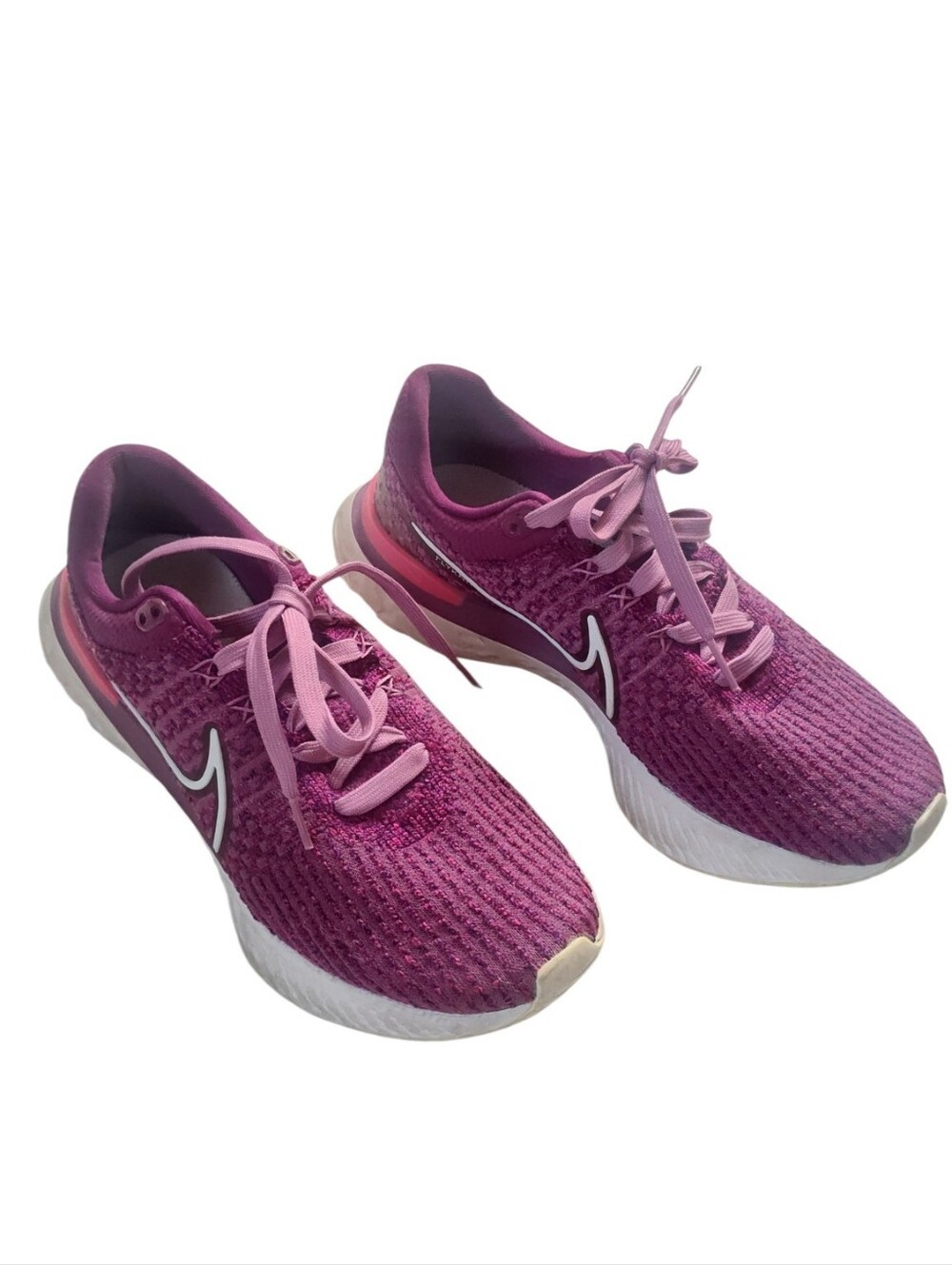 Nike React Infinity Run Flyknit 3 Bordeaux Pink Running Shoes Sz 10